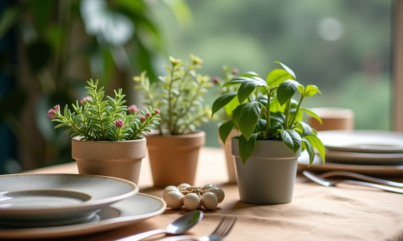 Materiais reciclados e reutilizados na decoração de mesa, um ato de amor ao planeta.