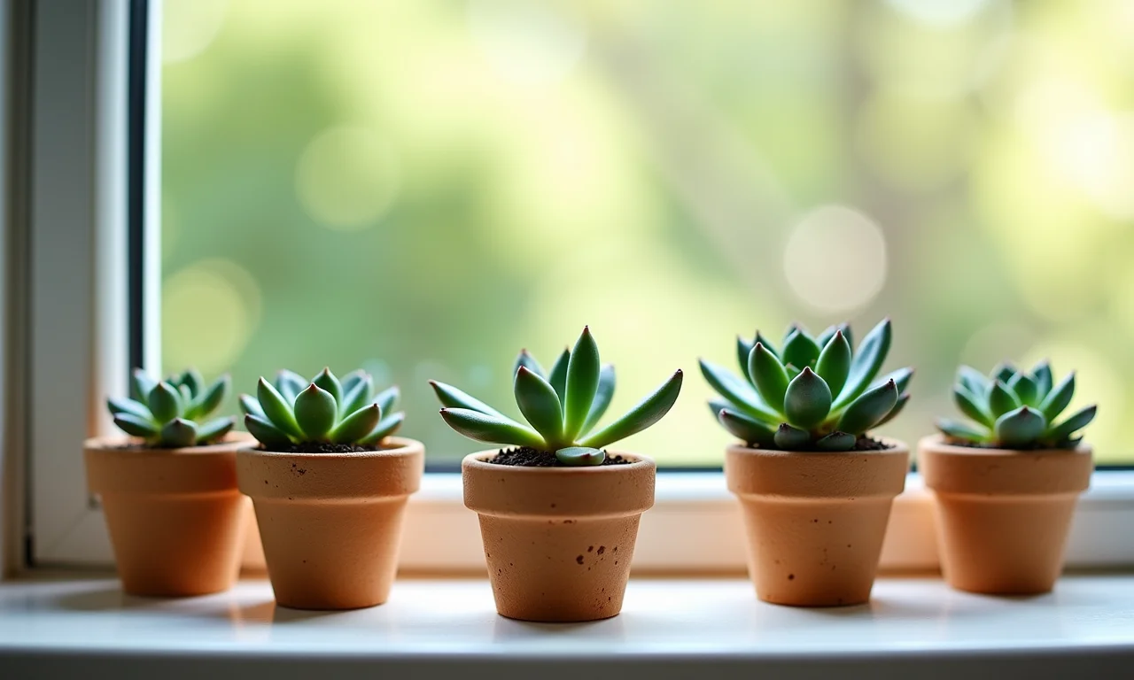 Mini vasos de plantas em biscuit como lembrancinha ecológica.