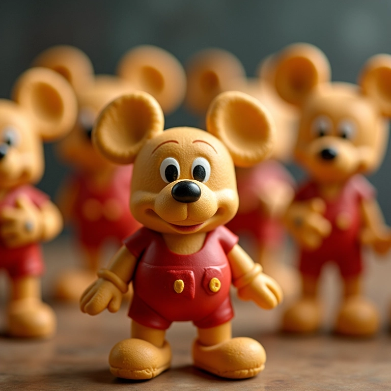 Miniaturas do Mickey Mouse em biscuit.