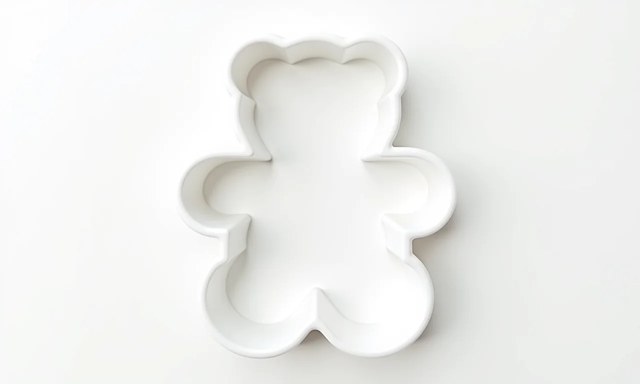 Molde de urso simples em fundo branco, ideal para iniciantes.