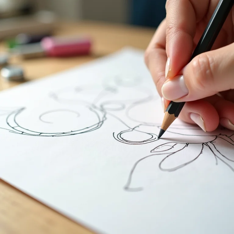 Molde sendo riscado no EVA para artesanato