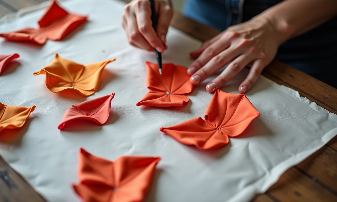 Moldes de pétalas para flores de cetim.