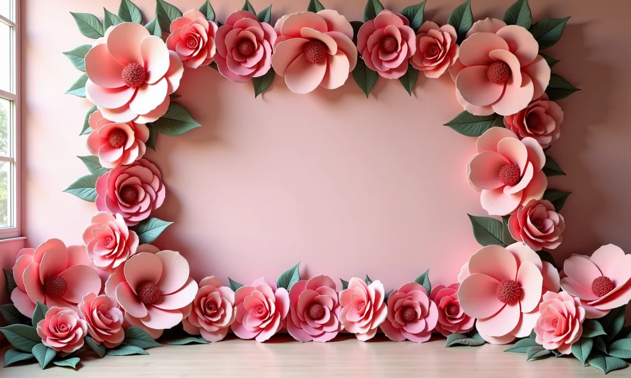 Mural de Flores Gigantes de Papel.