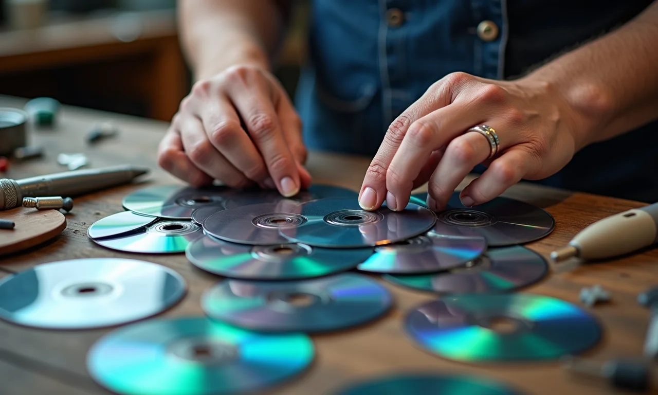 Passo a passo de como fazer um mosaico de CD.