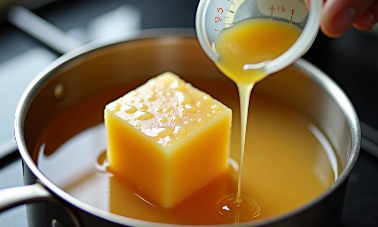 Passo a passo: preparando o mel para o sabonete artesanal.