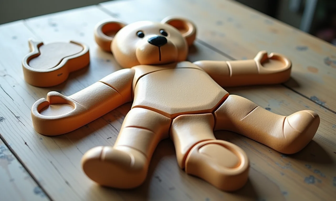 Peças de molde de urso articulado, diversão interativa garantida.