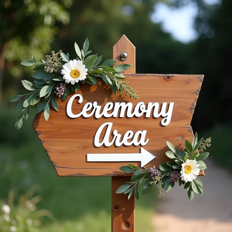 Placa de sinalização de madeira DIY para casamento