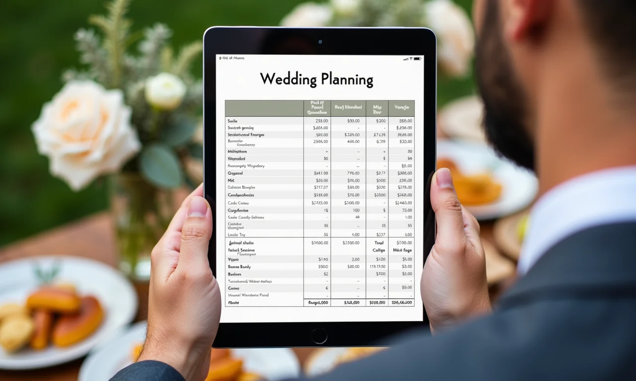 Planilha de resumo de lembrancinhas de casamento