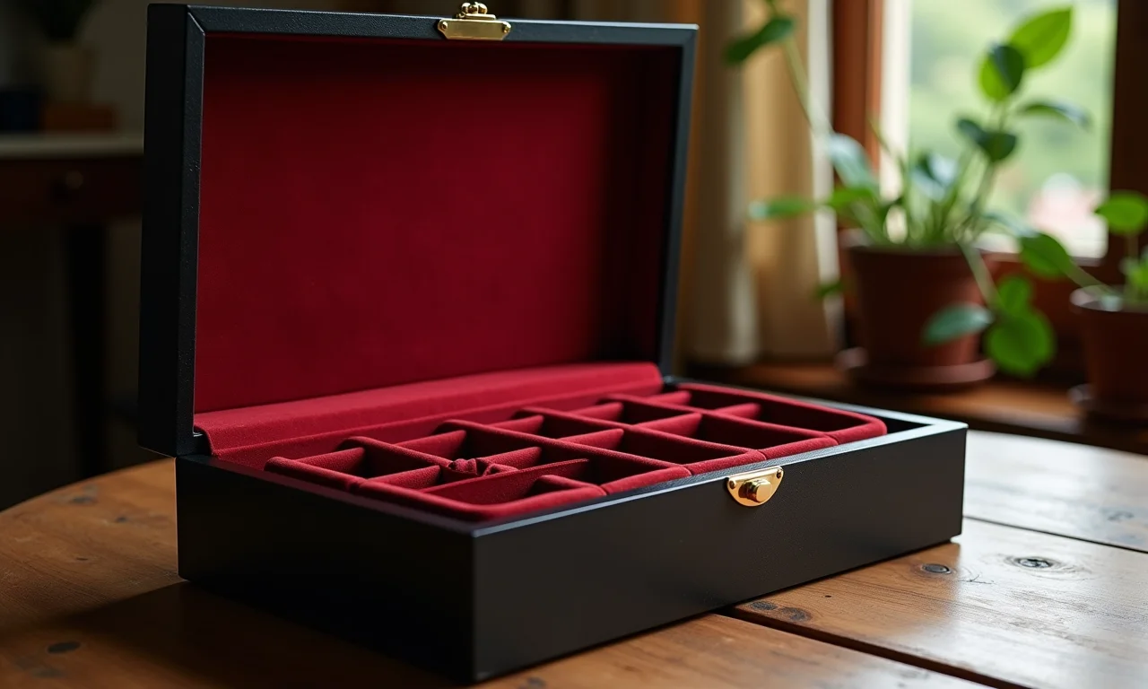 Porta-joias exclusivo feito de caixa de sapato.