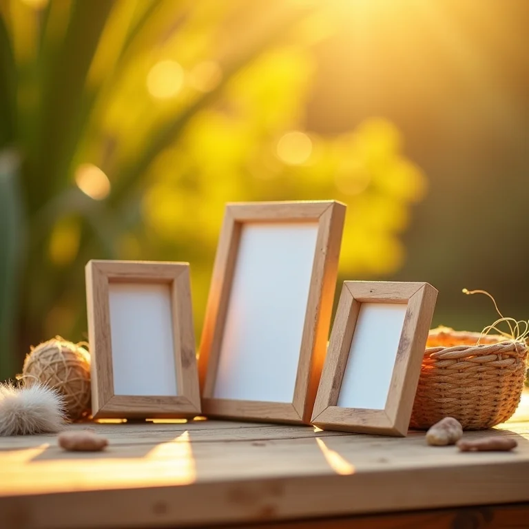 Porta-retratos de caixa de leite e materiais reciclados