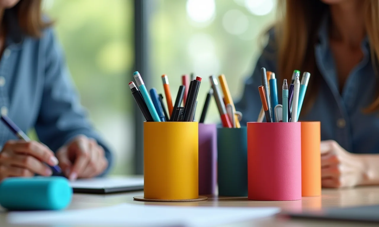 Porta-trecos divertido feito de rolo de papel higiênico.