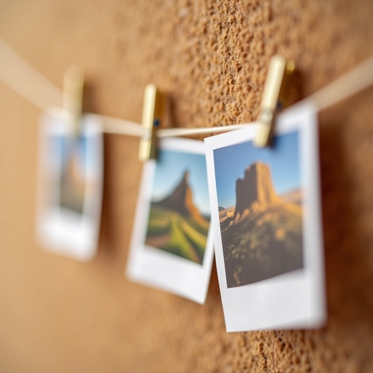 Pregadores de roupa reciclados como prendedores de fotos divertidos em cortiça.