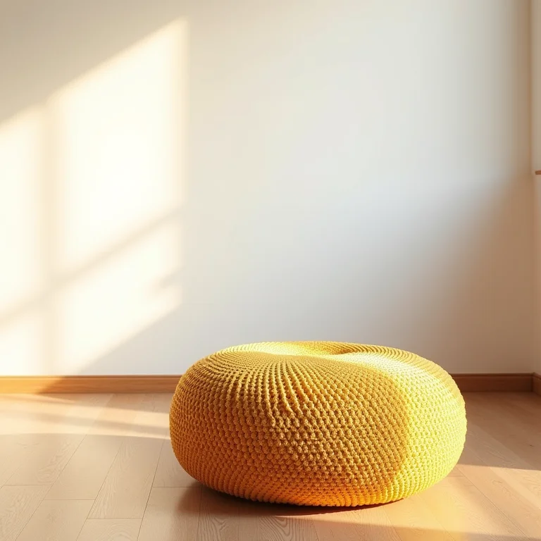 Puff de garrafa PET em ambiente moderno