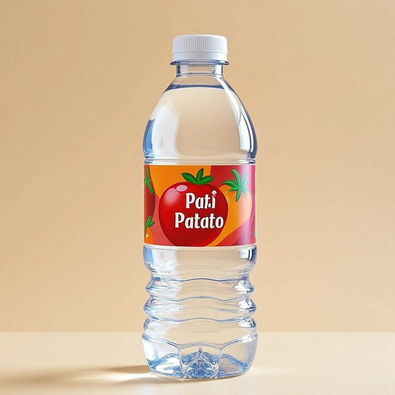 Rótulos personalizados para garrafinhas de água Patati Patatá.