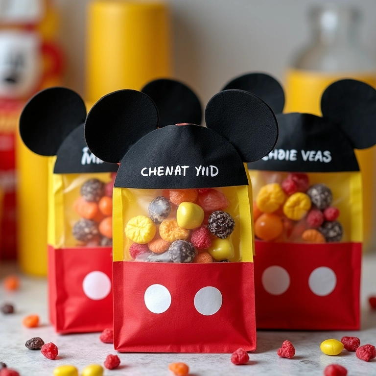 Sacolinhas surpresa personalizadas do Mickey Mouse.