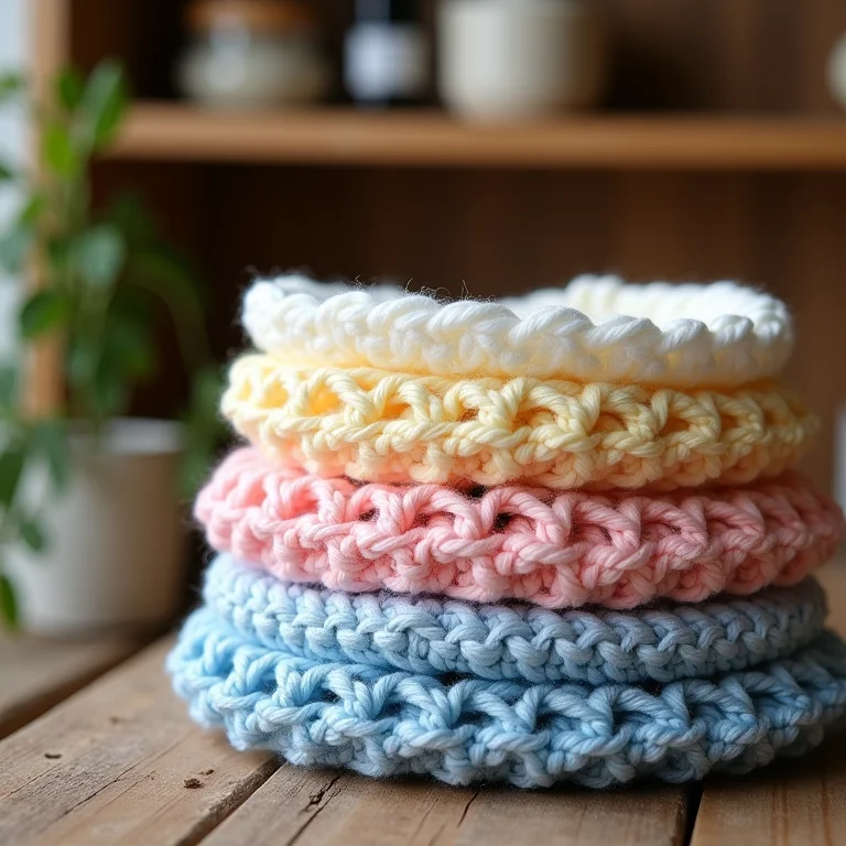 Sousplats de crochê coloridos para venda em ateliê