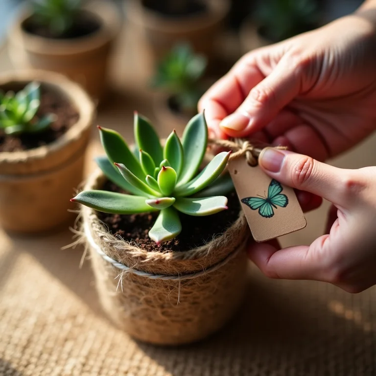 Suculenta como lembrancinha ecológica