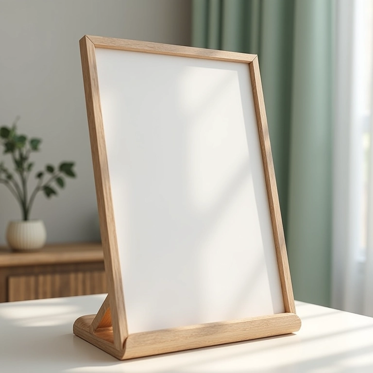 Suporte criativo para porta-retrato de EVA, design inovador.