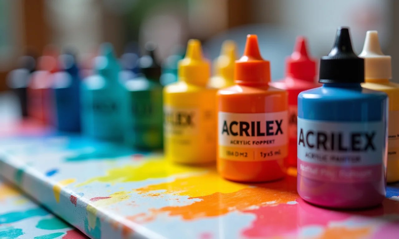 Tintas acrílicas Acrilex.