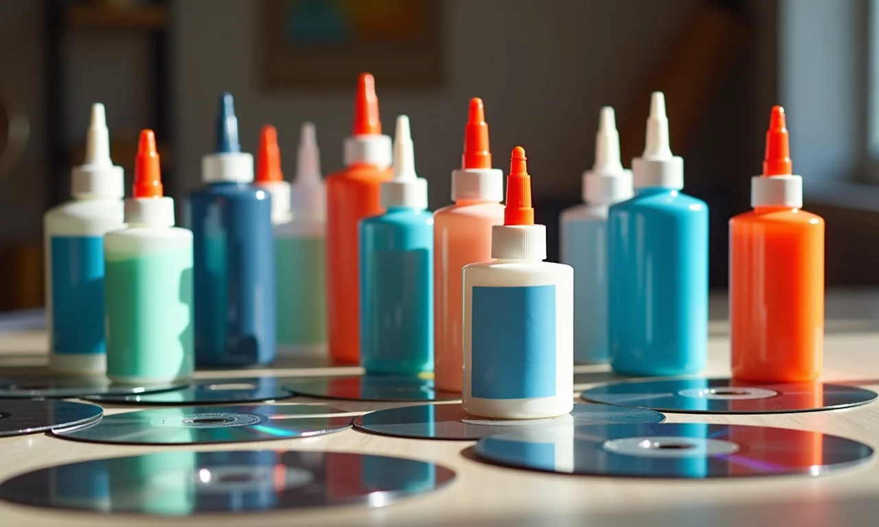 Tipos de cola para usar na reciclagem de CDs.