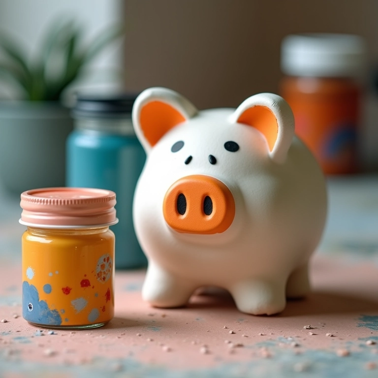 Tipos de tinta para decorar o cofre de gesso.