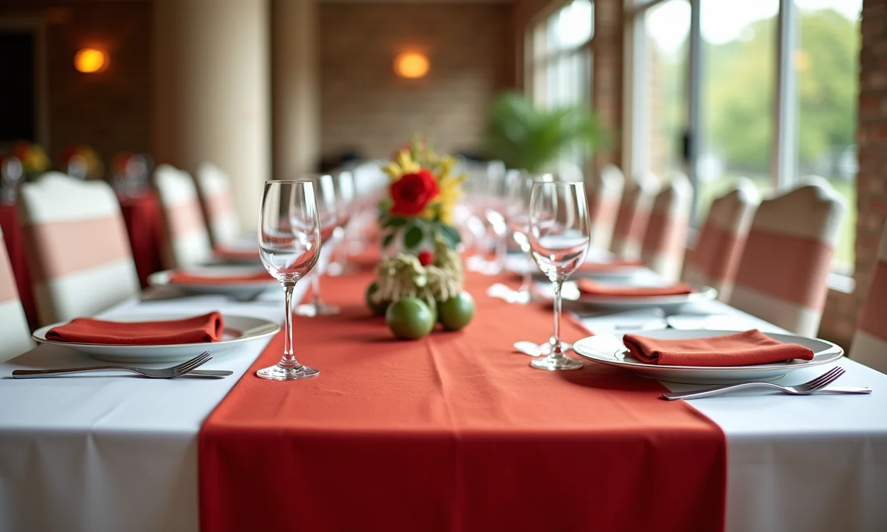 Toalhas e caminhos de mesa elegantes, base da decoração.