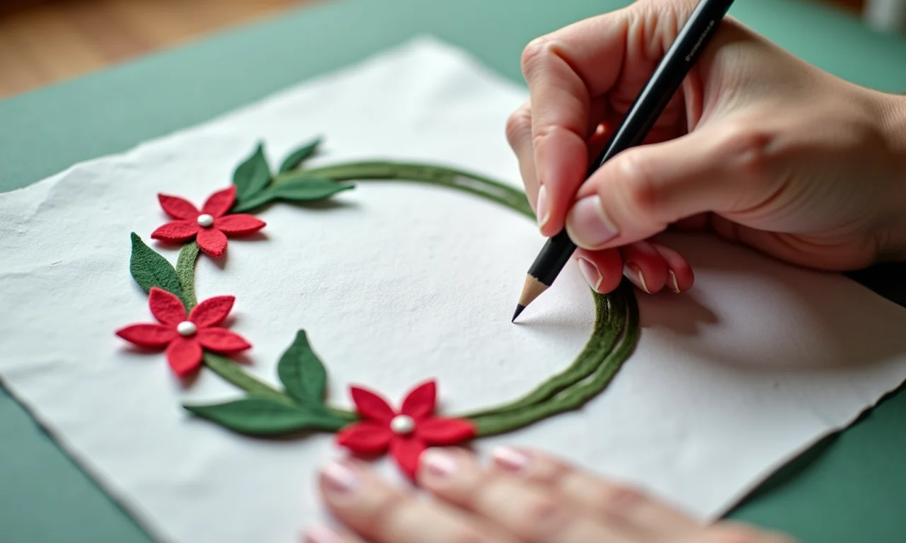 Transferindo o molde para o feltro.