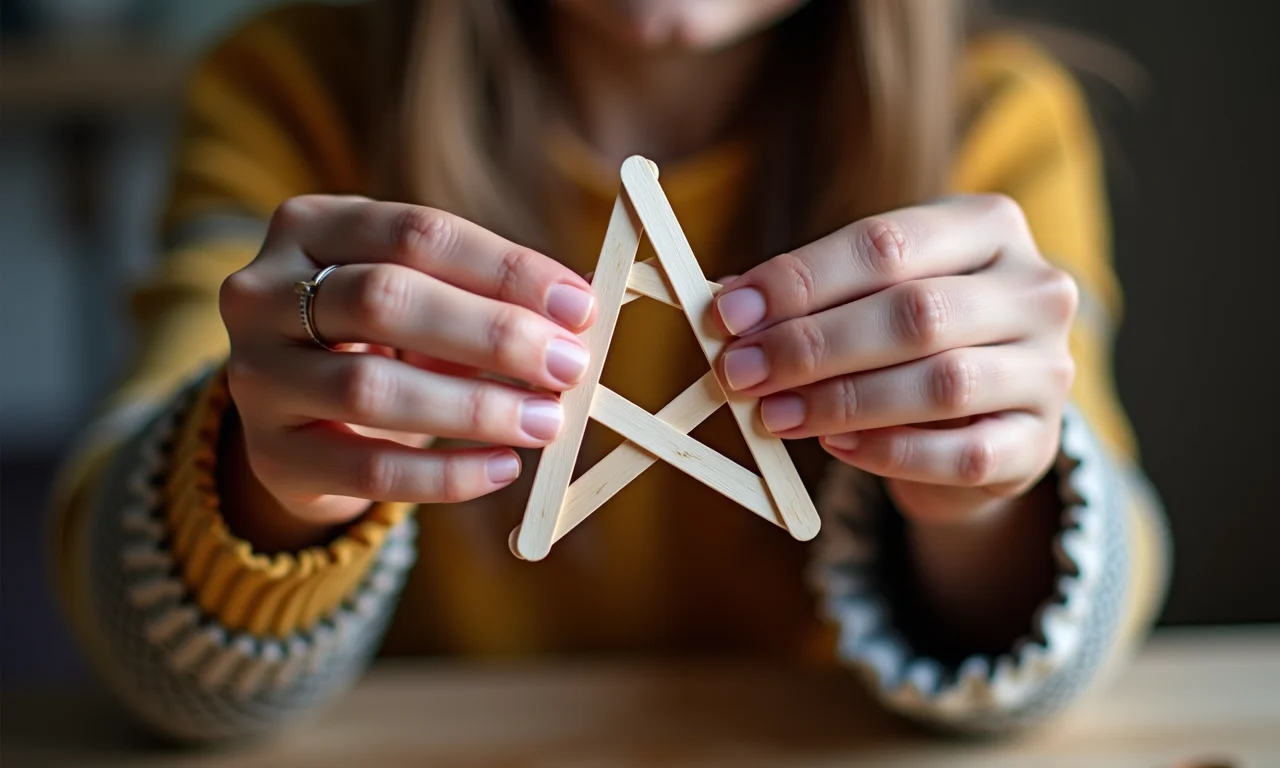 Tutorial de como criar uma estrela de Natal com palitos de picolé.