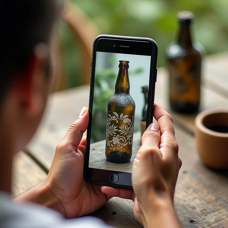 Tutorial de decoupage em garrafa no smartphone.