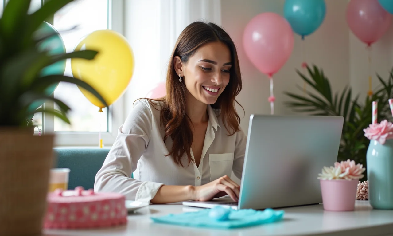 Usando a internet para planejar o chá de bebê.