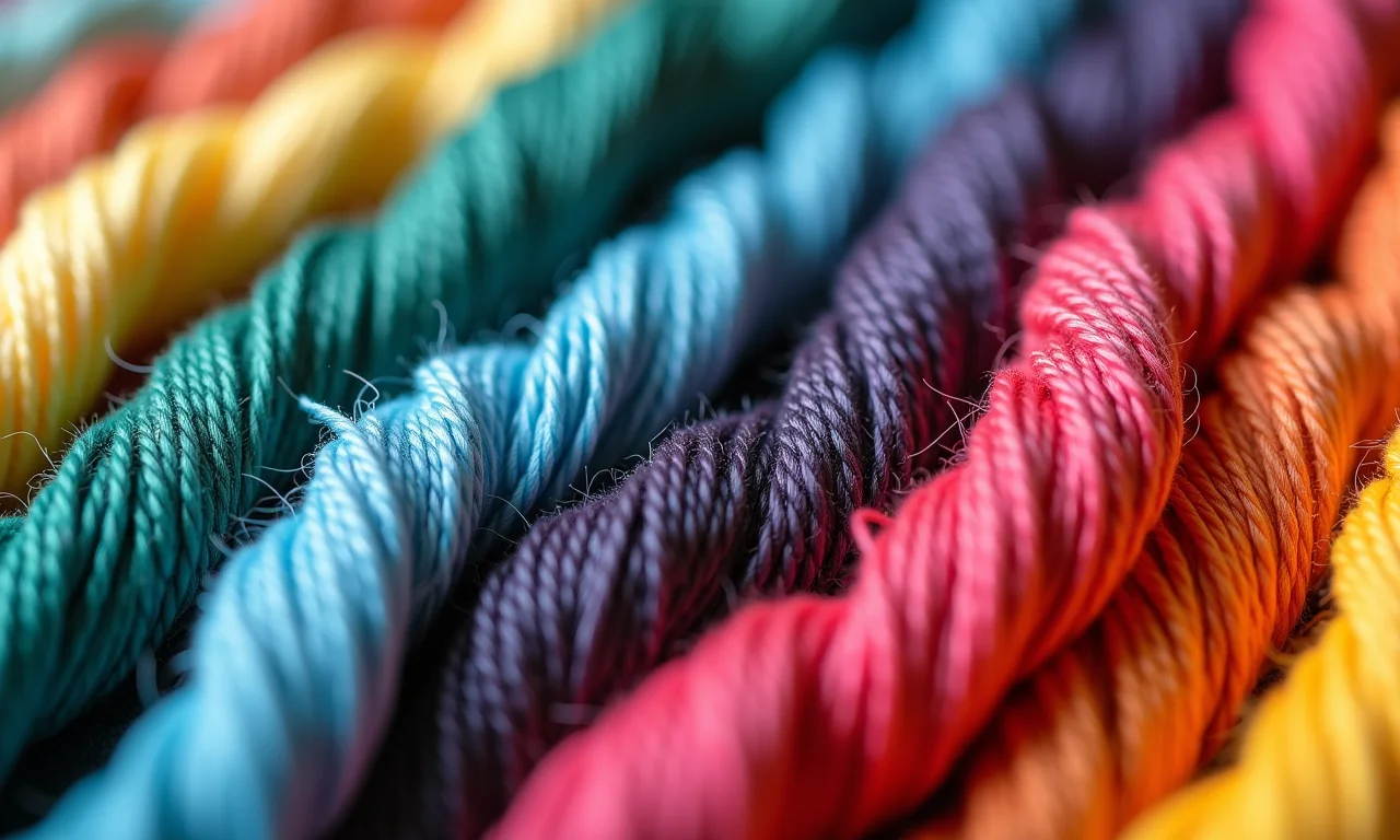 Variedade de cores de linhas Anchor Mouliné para bordado.