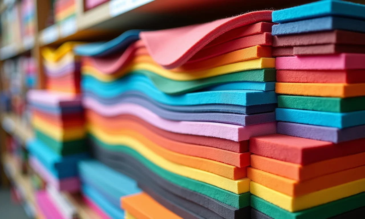 Variedade de cores e estampas de EVA.