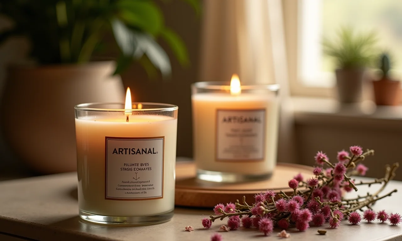 Velas aromáticas artesanais.