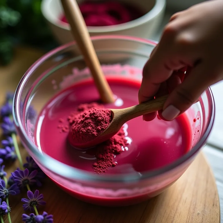 Adicionando corante natural e óleo essencial à base de sabonete