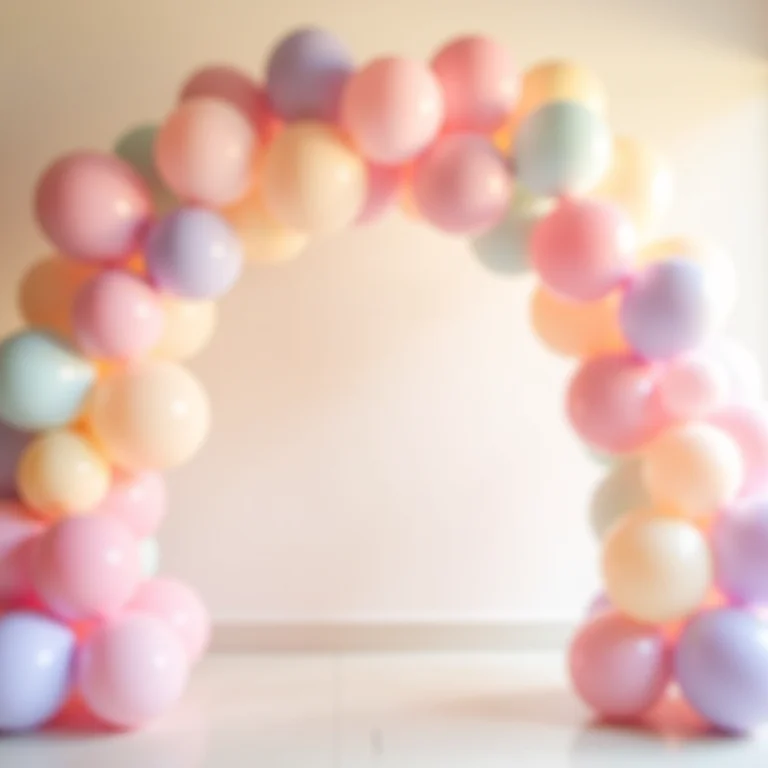 Arco de balões coloridos para decoração de chá de fraldas