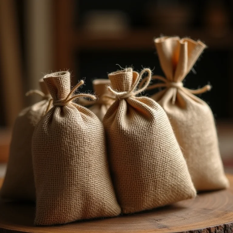 Bem-casados embalados em juta, lembrancinha de casamento rústica e elegante.