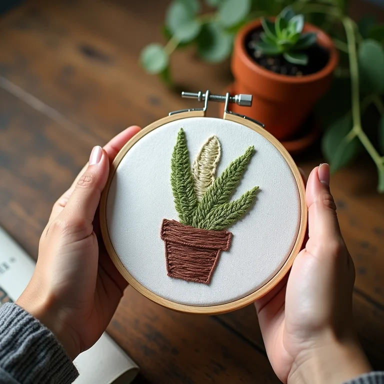 Bordado em etamine finalizado emoldurado