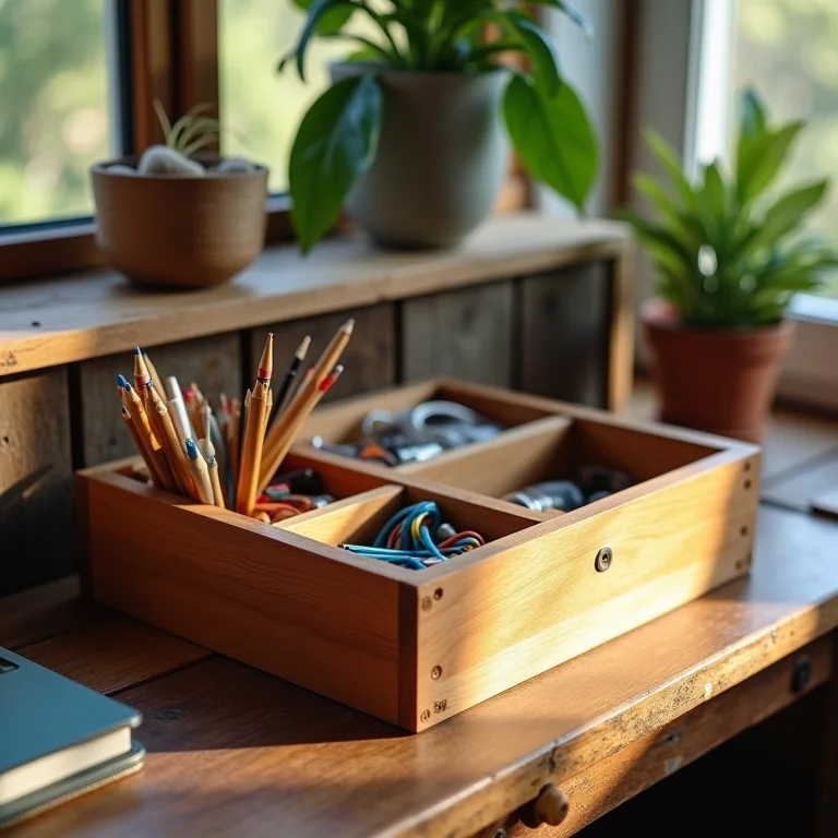 Caixa organizadora multifuncional de madeira