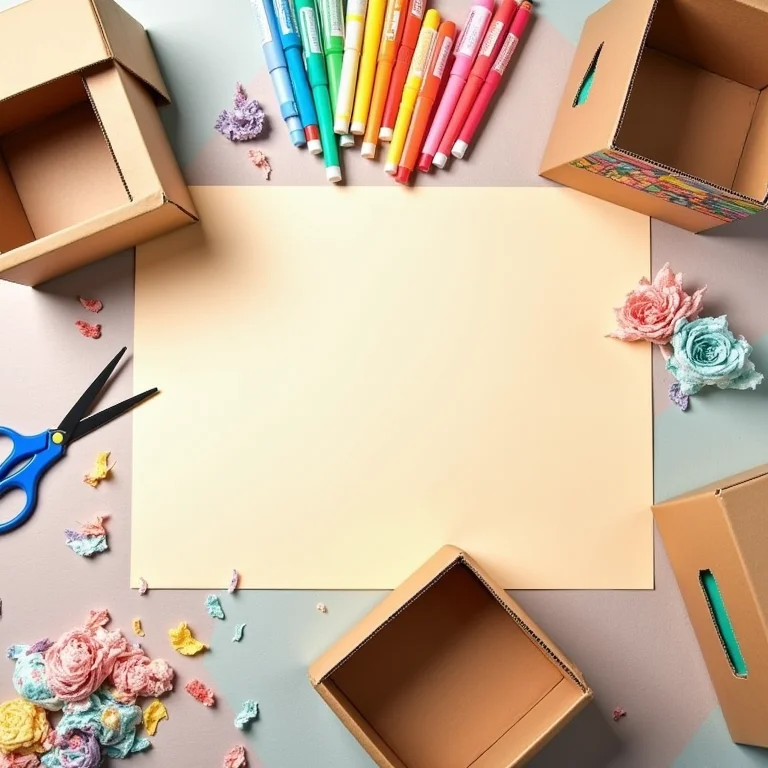 Caixas de papelão decoradas como cestas organizadoras