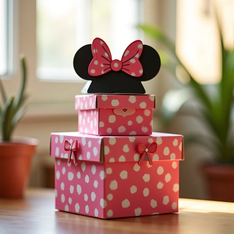 Caixinhas decoradas Minnie Vermelha para lembrancinhas