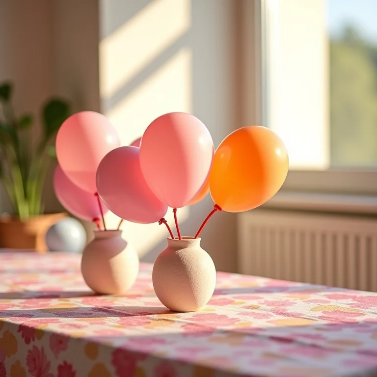 Centros de mesa com balões para festa infantil