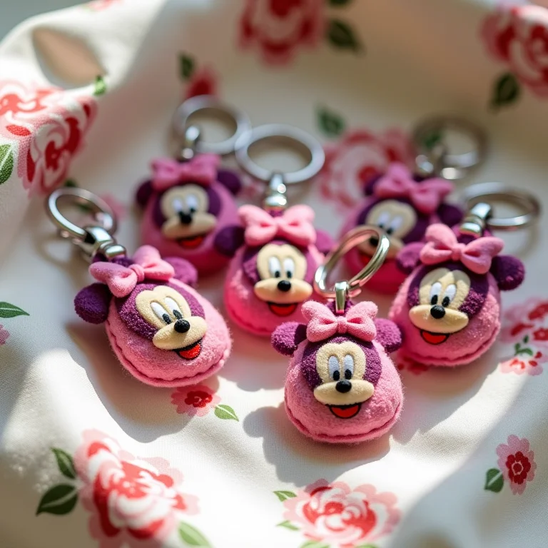 Chaveiros de feltro Minnie Vermelha como lembrancinha artesanal