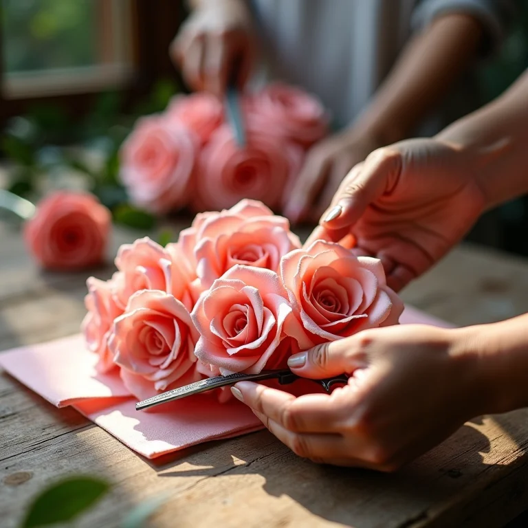 Criando um buquê de rosas de EVA