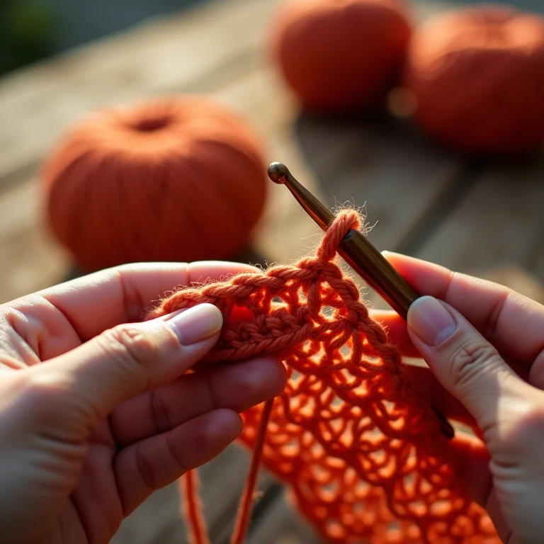 Crochetagem com linha Anne em close-up