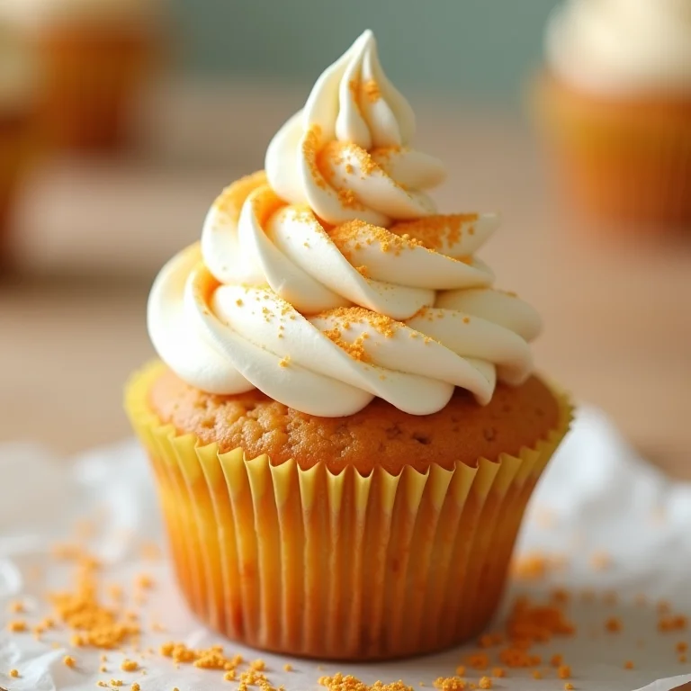 Cupcake com cobertura de marshmallow tostado