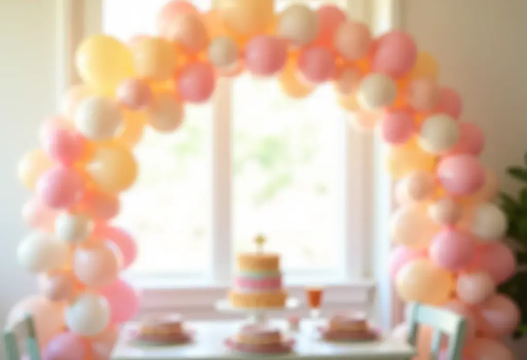 Chá de Fralda inesquecível: Ideias de decoração criativas e fáceis Decoração de chá de fraldas com balões em tons pastel