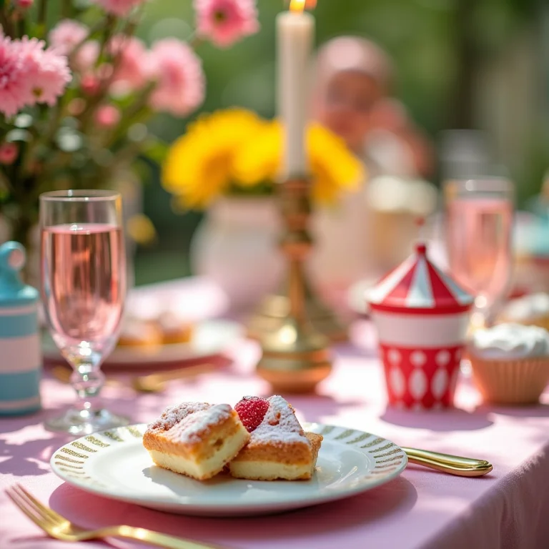 Decoração de mesa de chá de bebê com tema de circo, com lembrancinhas artesanais coloridas