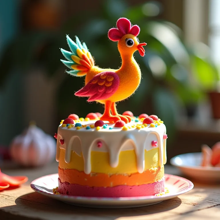 Enfeite de bolo da Galinha Pintadinha feito à mão