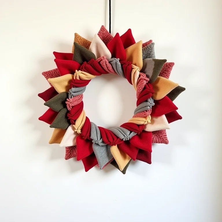 Guirlanda de natal feita com retalhos de tecido