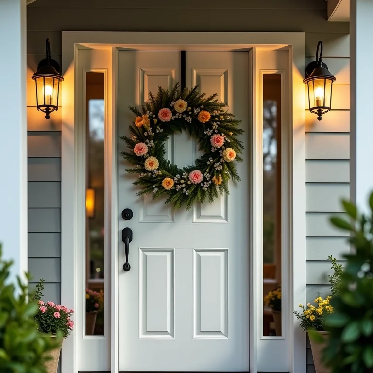 Guirlanda pendurada muito alta na porta, erro de altura
